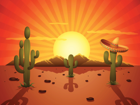 Mexican scene. High Resolution JPG,CS5 AI and Illustrator EPS 8 included. Each element is named,grouped and layered separately.