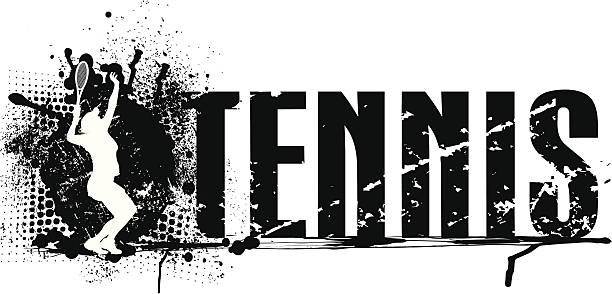 테니트 그런지 그래픽-걸스 - tennis serving silhouette racket stock illustrations