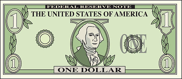 ilustraciones, imágenes clip art, dibujos animados e iconos de stock de dólar - billete de un dólar estadounidense