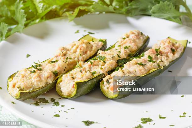 Baked Zucchini Stock Photo - Download Image Now - Zucchini, Stuffed, Filling