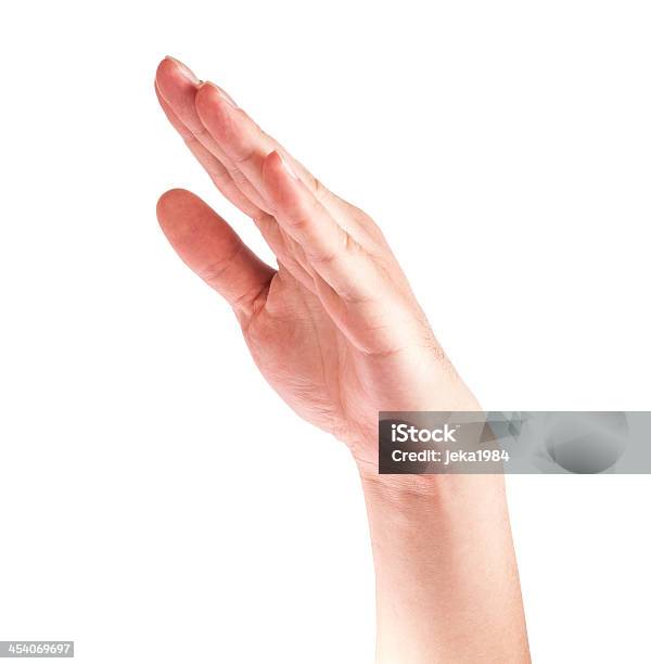 Male Hand On The Isolated Background Stock Photo - Download Image Now - Adult, Advertisement, Boys