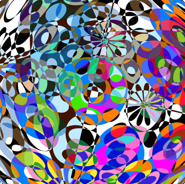 illustrations, cliparts, dessins animés et icônes de abstrait fond coloré en forme - floral pattern vector illustration and painting computer graphic