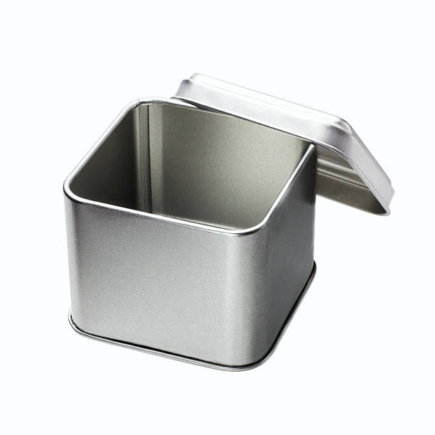 istock Small Metal box isolated on a white background - Open 454072295