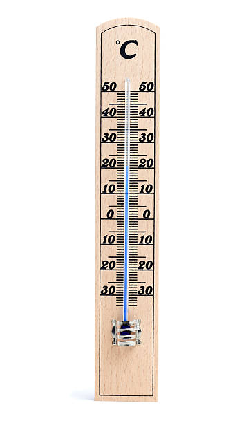 istock Wooden thermometer with Celsius degree scale 454076399