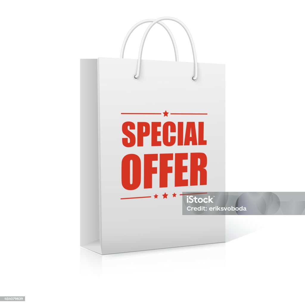 Shopping Bag,  Special Offer Shopping Bag on white with text Special Offer. Ready for your design. Bag stock vector