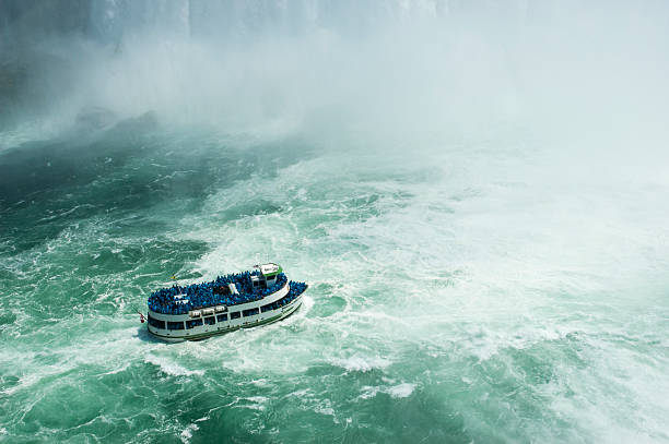 istock Ship full of passengers near waterfall 454089509
