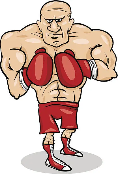 Vector illustration of boxer sportsman cartoon illustration