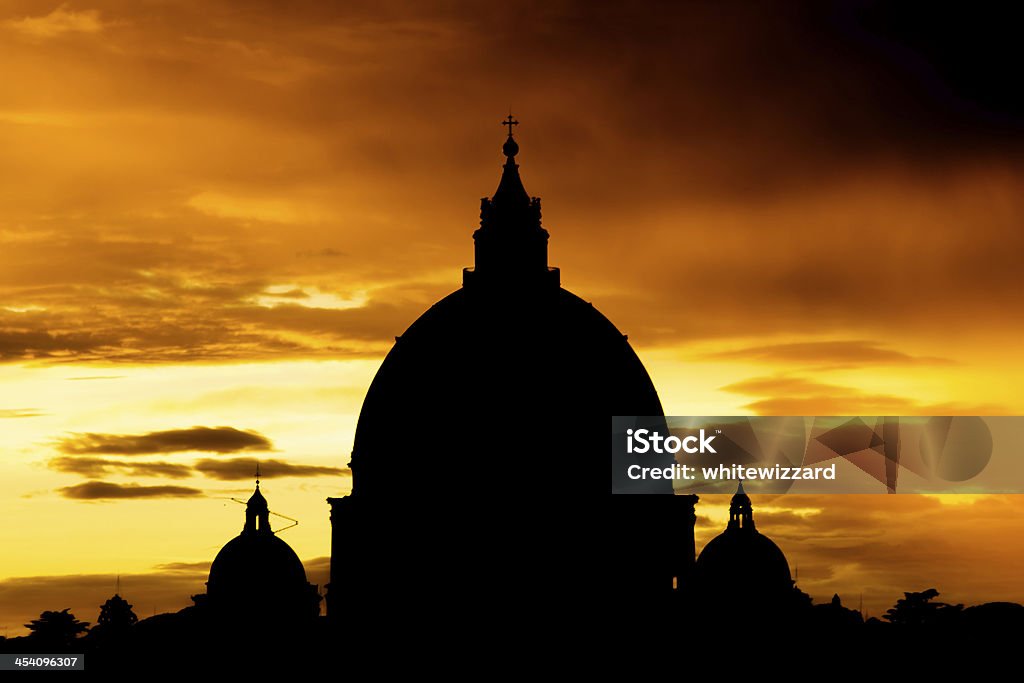 Roma, Sunset over St. Peter's Basilica Photo taken in Rome, Italy Art Stock Photo