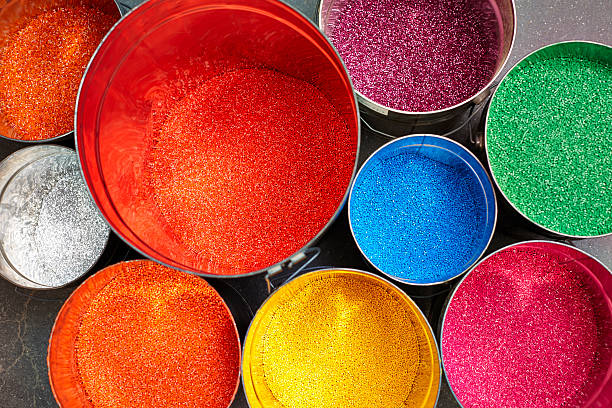 istock Colorful granules in buckets 454097767