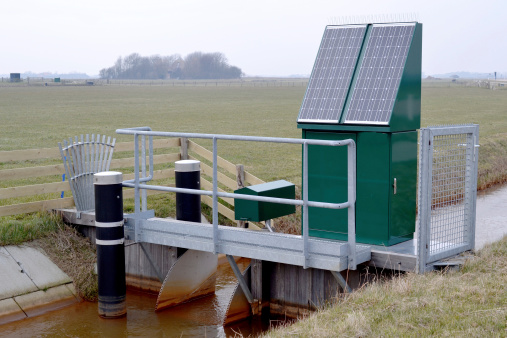 Drainage pumping station into a ditch on Texel, Netherlands.