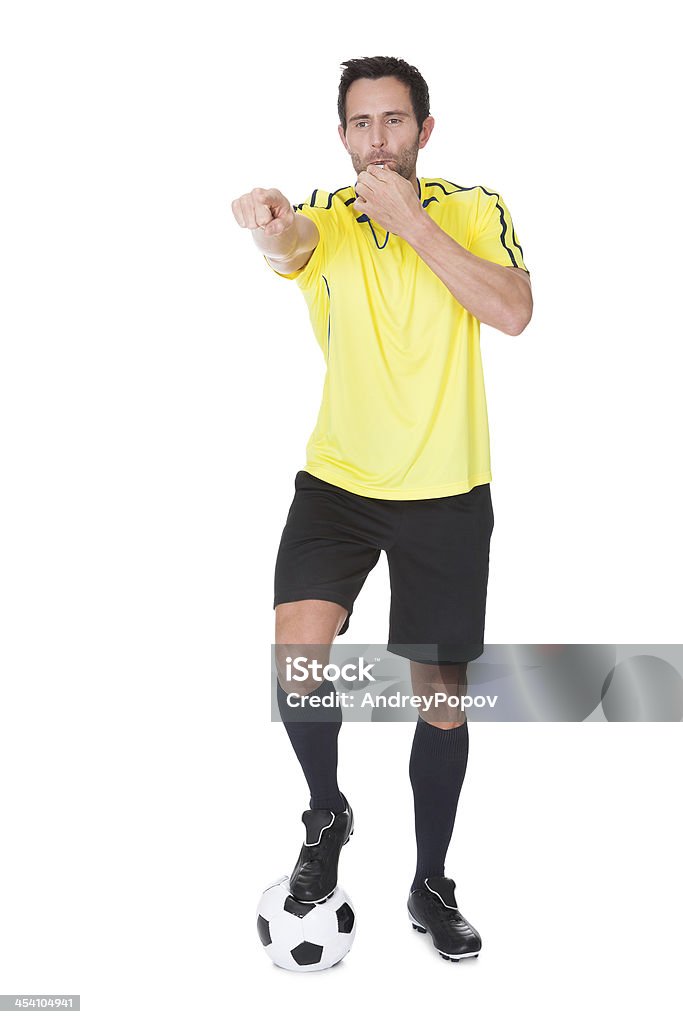 whistling Juiz de Futebol - Foto de stock de Árbitro royalty-free