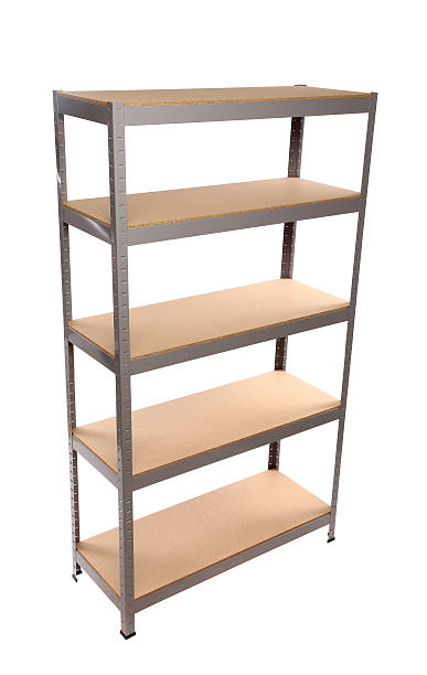 istock Metal industrial storage shelves. 454105149