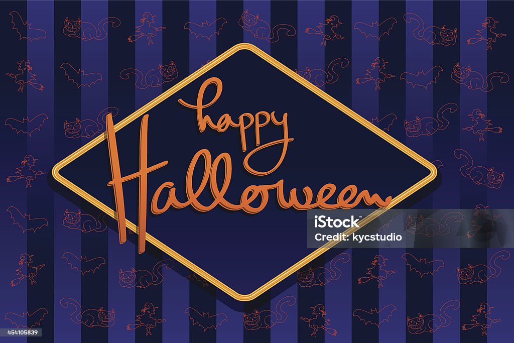 Happy Halloween fondo - arte vectorial de Bruja libre de derechos