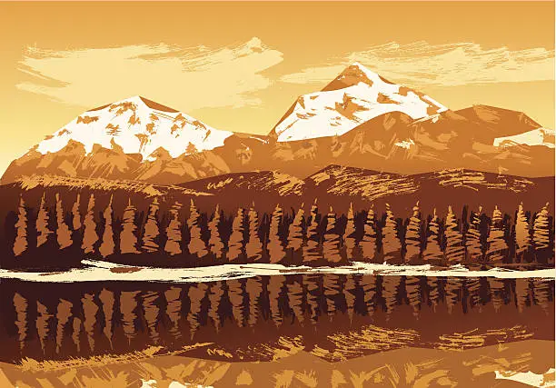 Vector illustration of Mountain range