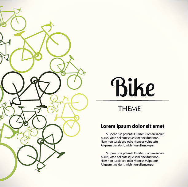 BikeTheme Print Print that pretends to create social conscience about the need of using a bicycle as a method of transportation. bicycle backgrounds stock illustrations