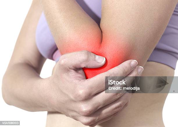 Acute Pain In A Woman Elbow Stock Photo - Download Image Now - Adult, Adults Only, Arthritis