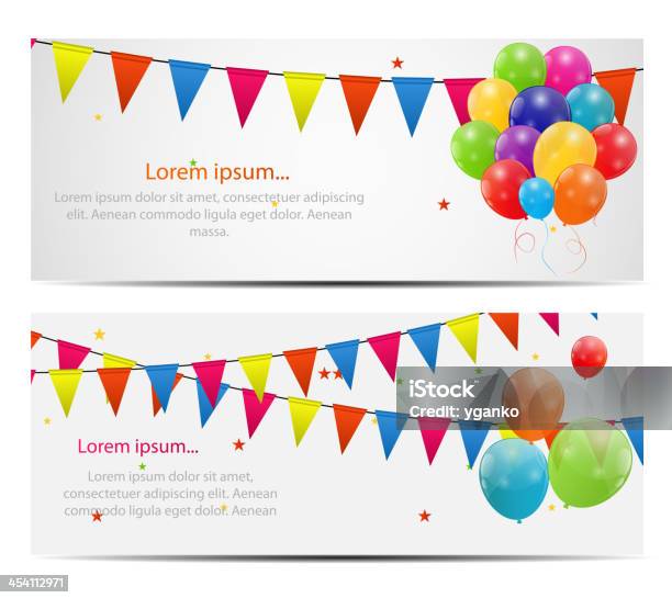 Vector Illustration Of Colorful Balloon Cards Stock Illustration - Download Image Now - Abstract, Art, Art And Craft