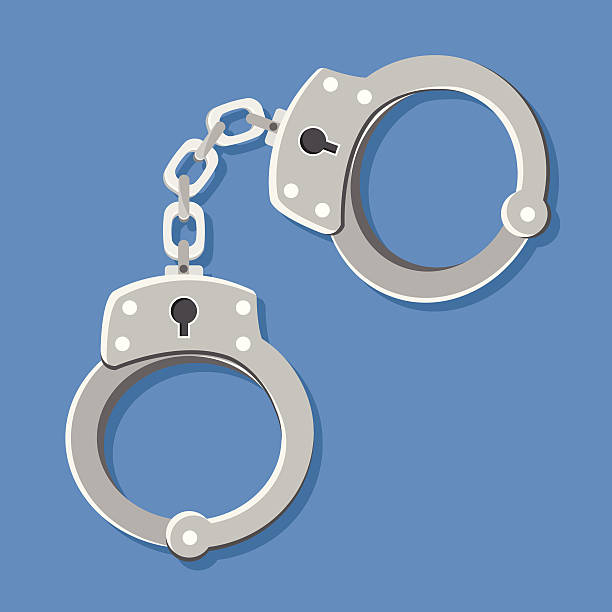 wektorowe ikony kajdanki - handcuffs stock illustrations