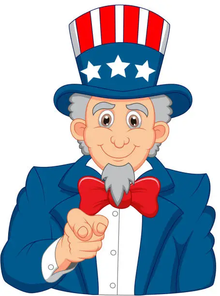 Vector illustration of Uncle Sam cartoon wants you