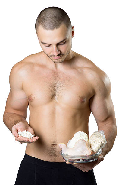 выбор - creatine nutritional supplement men human muscle стоковые фото и изображения