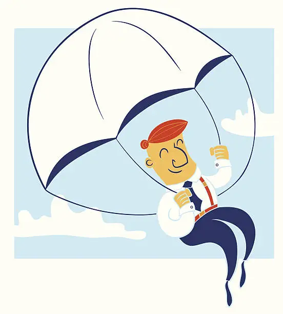 Vector illustration of Business Parachute