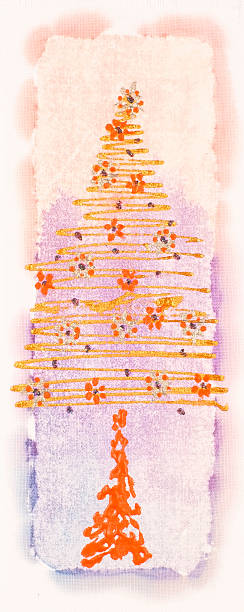 istock Watercolor background with Christmas tree illustration 454122369