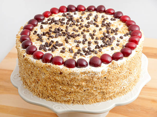 istock Homemade cake with cherries 454123153