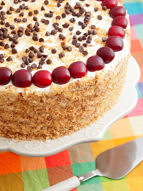 istock Homemade cake with cherries 454123167