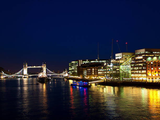 istock Tower Bridge at night, London 454123171