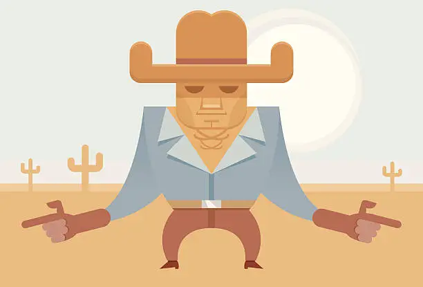 Vector illustration of Wild west Cowboy