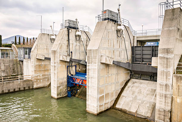 istock river water power electricity energy dam construction 454124417