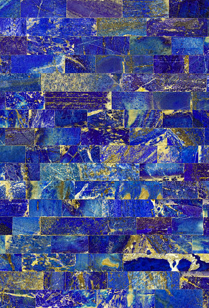 ラピスラズリタイル張りの壁 - lazurite ストックフォトと画像