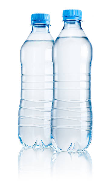 istock Two plastic bottle of drinking water isolated on white background 454126527