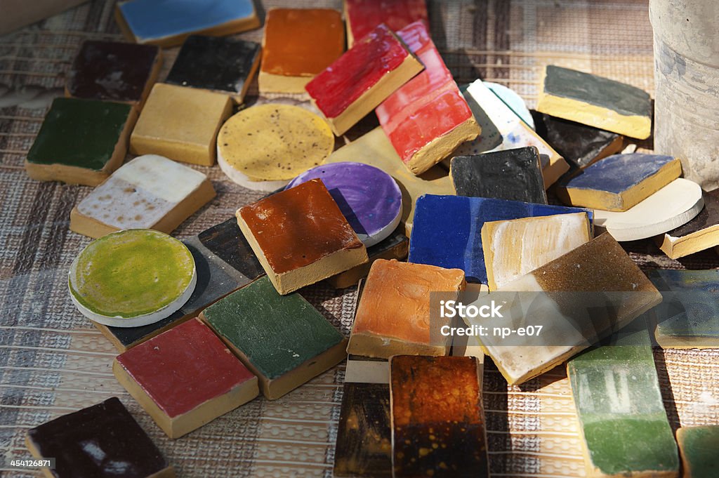 colorful clay tiles colorful clay tiles for hobby Art And Craft Stock Photo