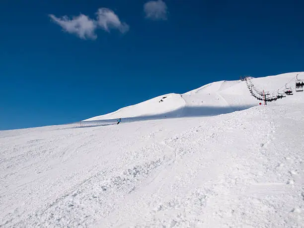 Wintersports in the snow on the alps at Koenigsleiten Austria
