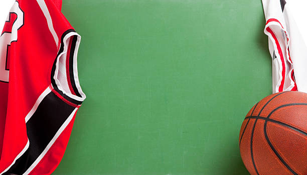 istock Basketball coach's chalkboard with jerseys 454127591