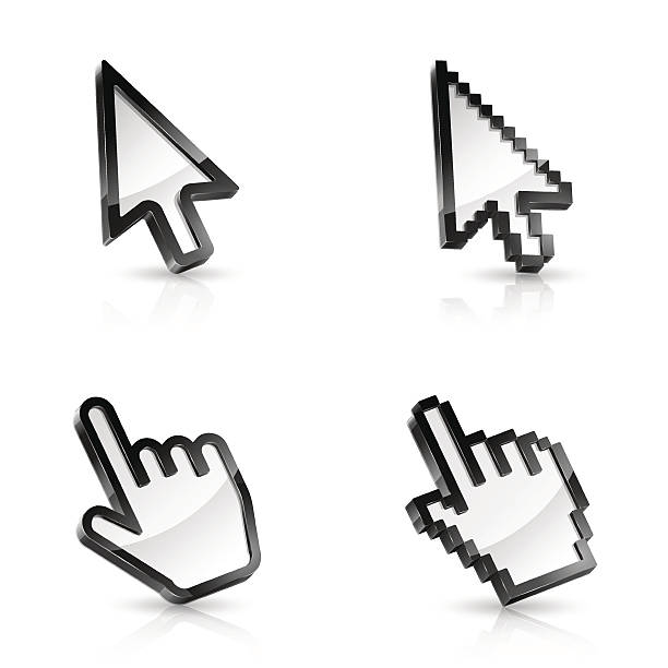 ilustraciones, imágenes clip art, dibujos animados e iconos de stock de punteros de ratón - human thumb pointing human finger human hand