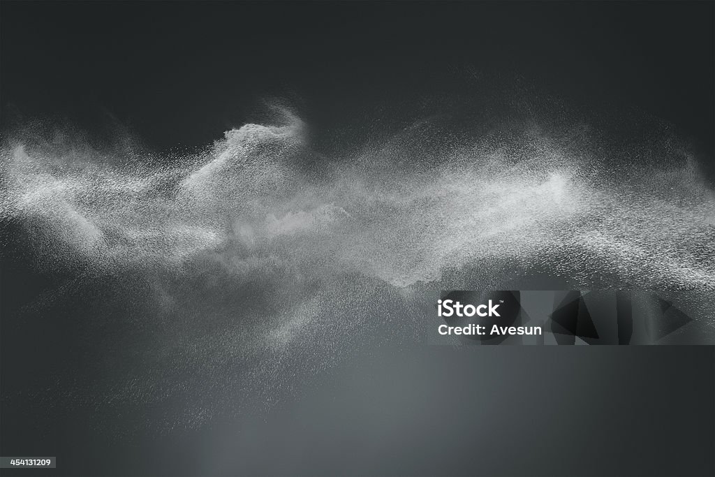 Abstract dust cloud design Abstract design of white powder cloud against dark background Wind Stock Photo
