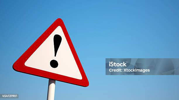 Red And White Caution Sign With An Exclamation Point Stock Photo - Download Image Now