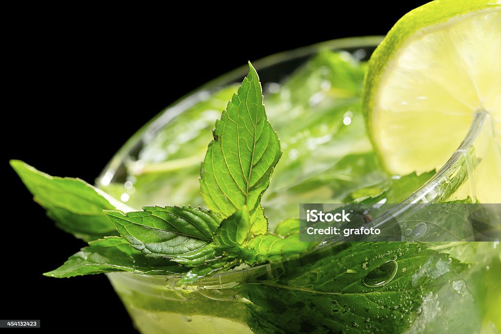 Mojito cocktail on black background Alcohol - Drink Stock Photo