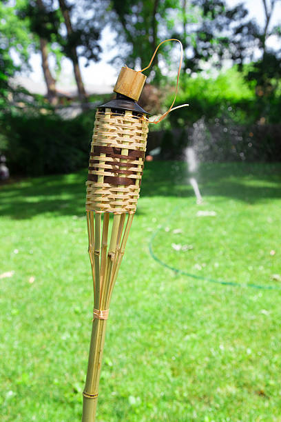 tiki torch - candle lemon grass insect repellant insect 뉴스 사진 이미지