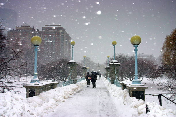 보스턴 동절기의 - boston winter snow massachusetts 뉴스 사진 이미지