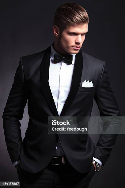 Business Man Looks Away Stock Photo - Download Image Now - Adult, Beautiful People, Bow Tie