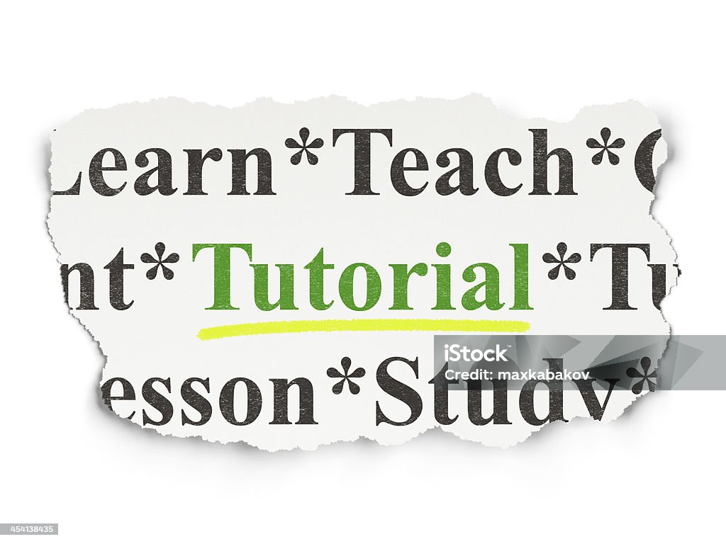 Paper Background For Tutorial Video Education Concept Tutorial On Paper Background Stock Photo - Download ...