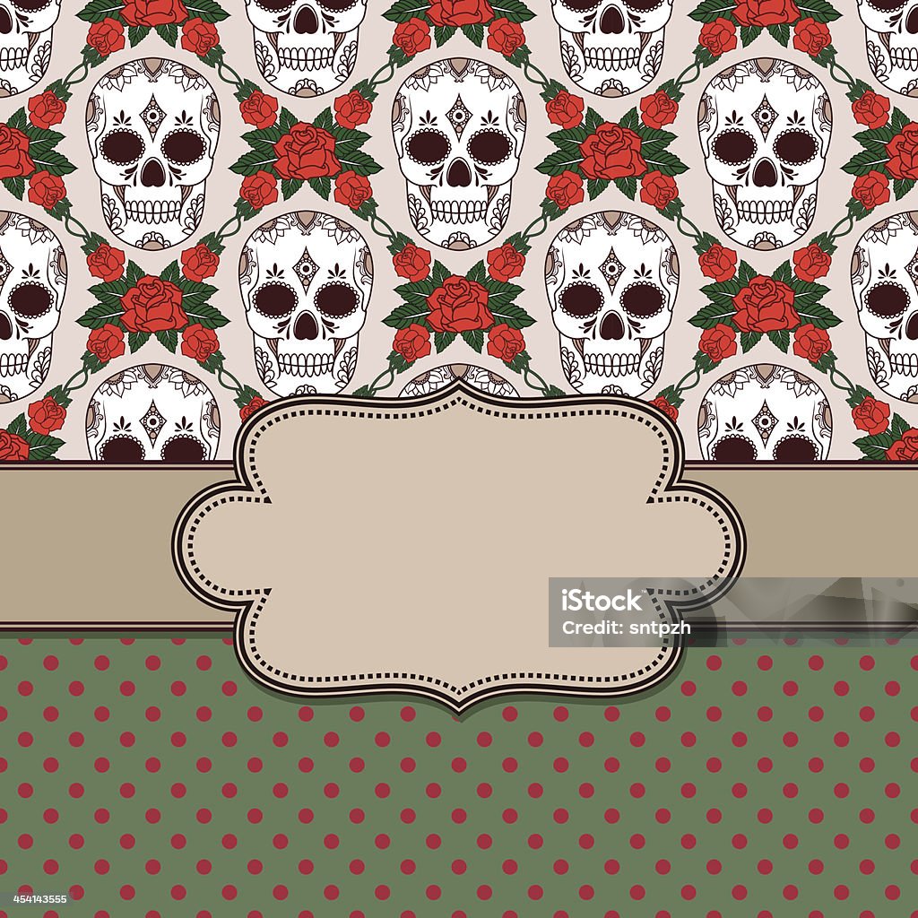 Vector vintage frame с черепами - Векторная графика Голод роялти-фри