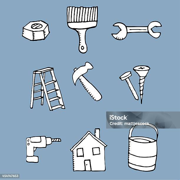 Hand Drawn Werkzeug Icons Stock Vektor Art und mehr Bilder von Ausrüstung und Geräte - Ausrüstung und Geräte, Baugewerbe, Bauwerk