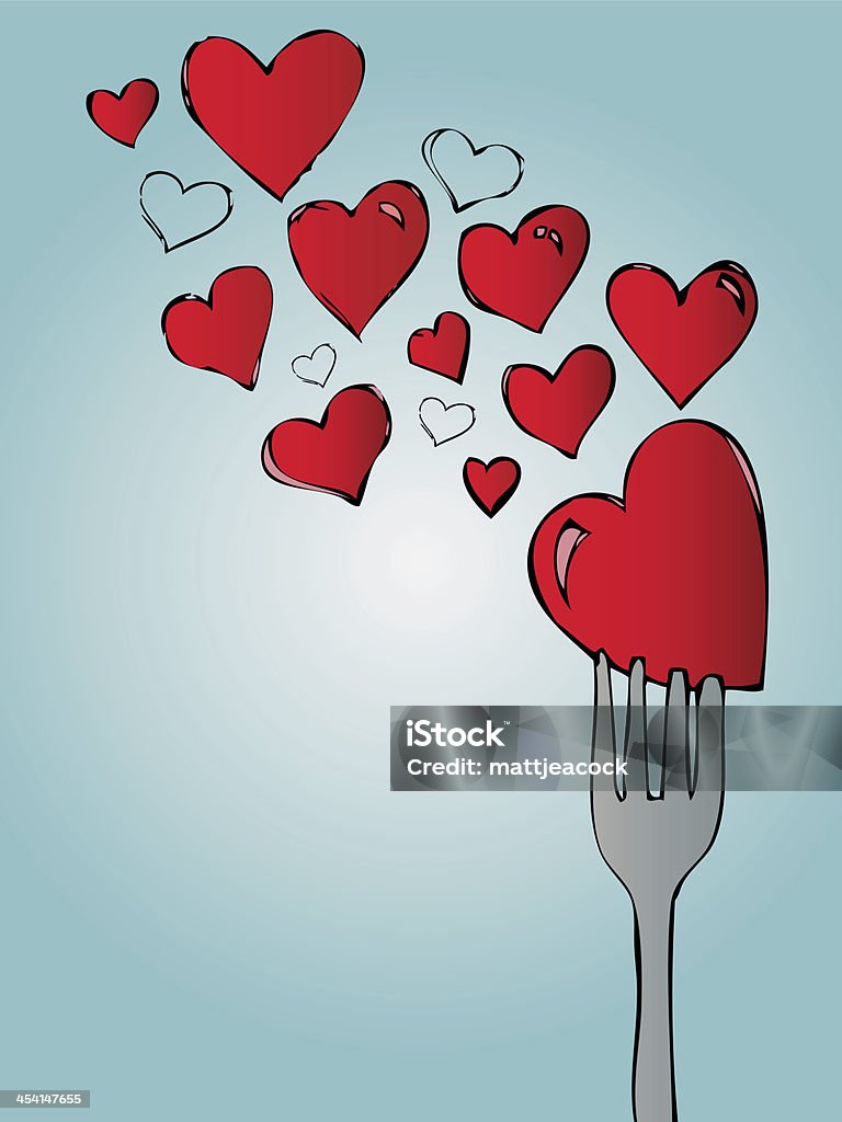 Comida de Amor - Royalty-free Arte Linear Ilustração de stock