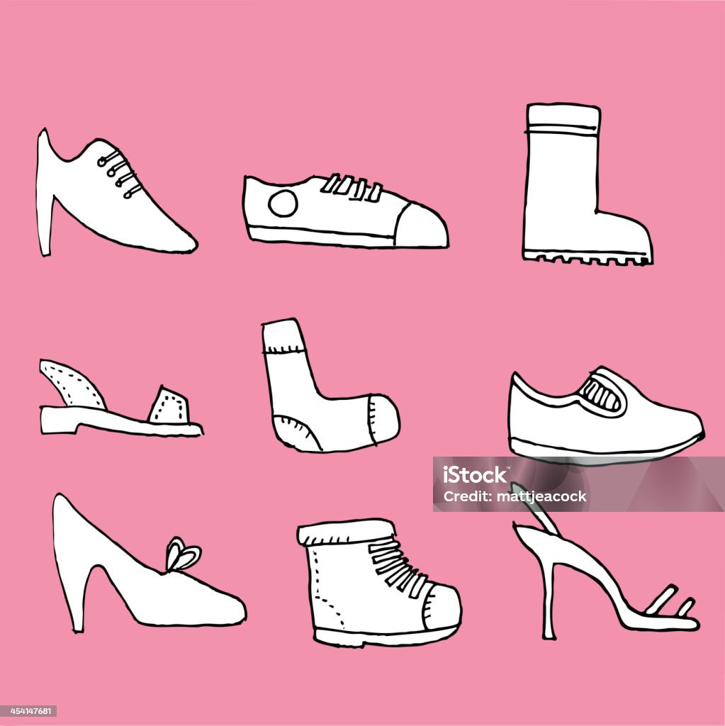 Chaussures réalisées à la main - Illustration de Bottes libre de droits