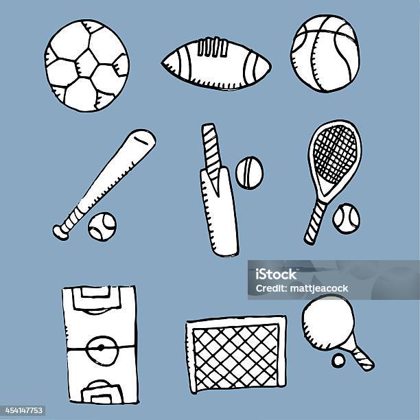 Doodle Icone Sport - Immagini vettoriali stock e altre immagini di Calcio - Sport - Calcio - Sport, Football americano, Pallone da calcio