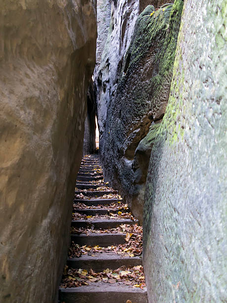 istock Bohemian Paradise Rocks Stair - Narrow Path 454147825